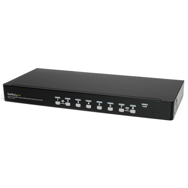 StarTech 8-poort 1U-Rack USB KVM-switch met OSD en Bekabeling