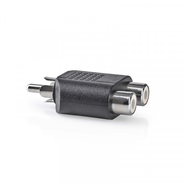 Mono Tulp (m) - 2x Tulp (v) Splitter Adapter - Zwart