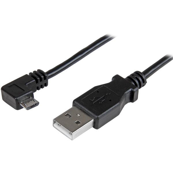 StarTech 2 m Micro-USB oplaad en sync kabel - M/M - Micro-USB haaks naar rechts - 30/24AWG