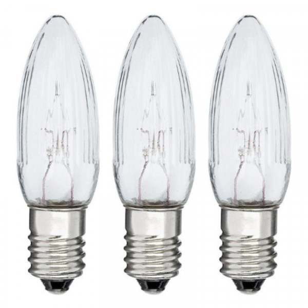 Reserve Kerstlampjes - E10 fitting - 7V - 2,5W - Helder Wit - 3 stuks