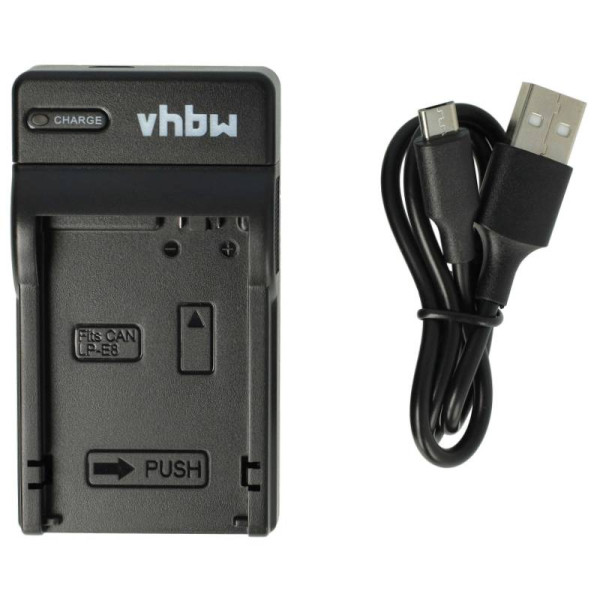 Accu oplader voor Canon LP-E8, diverse EOS model Accu's - Zwart