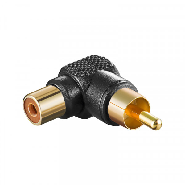 Haakse Mono Tulp Adapter - Tulp (v) - Tulp (m) - Verguld - Zwart