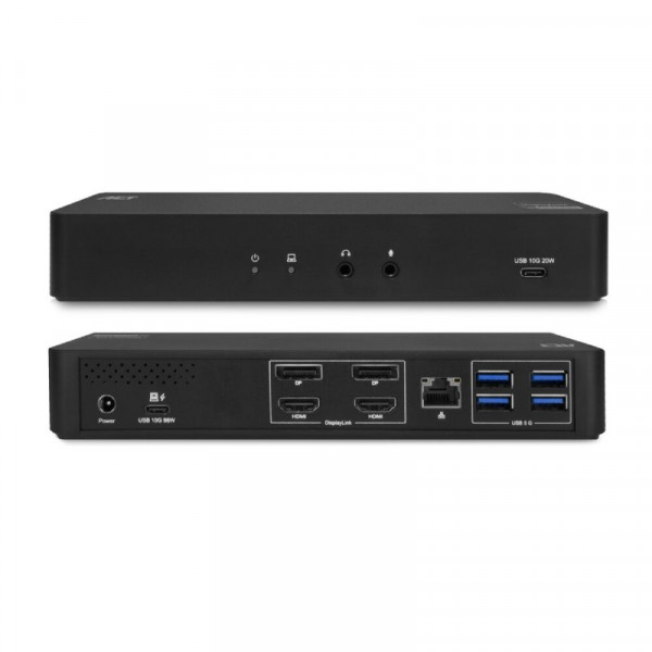 ACT USB-C Dockingstation - 4K 60Hz - 2x HDMI of 2x DisplayPort, 2x USB-C, 4x USB-A, RJ45 - Zwart