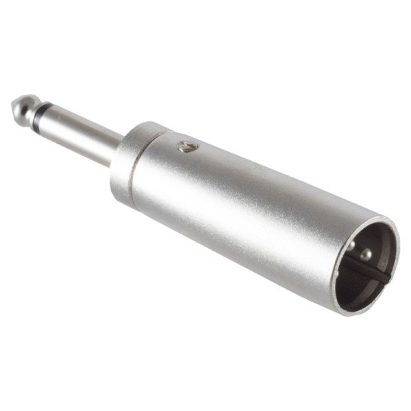 XLR 3-pin (m) - 6,35mm Mono Jack (m) Adapter - Metaal