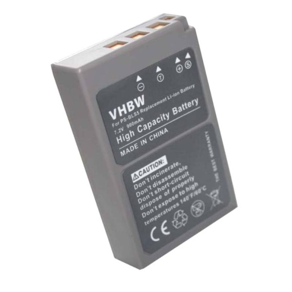 Accu voor Olympus PS-BLS5, BLS50, BLS-5, BLS-50 - 7,2V - 900mAh - Grijs