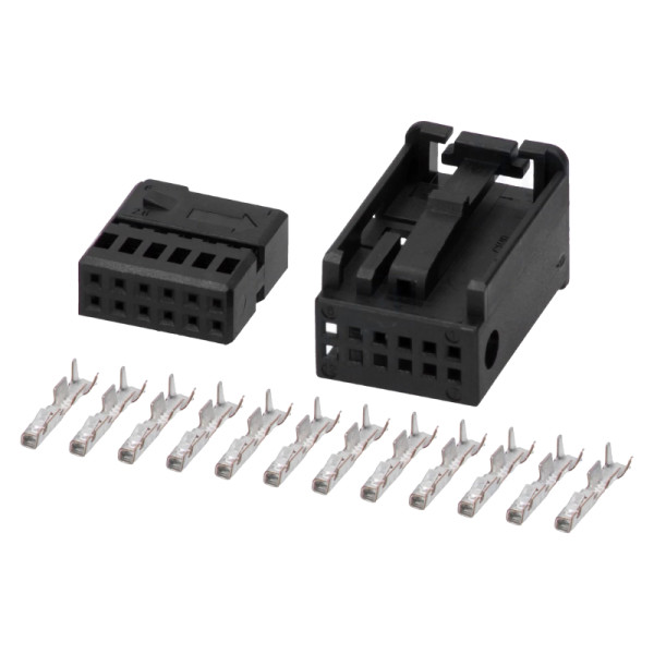 Quadlock Connector - Inclusief 12 Vrouwelijke Pinnen en C-behuizing - Zwart/Wit