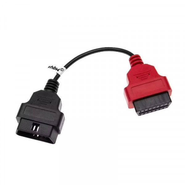 OBD2 Adapterkabel voor Alfa Romeo en Fiat - A2 - OBD1 16 naar 16-pins OBD2 - 0,15 meter - Zwart