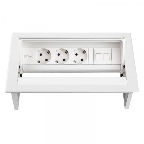 Power Desk In - 3x Schuko - 1x Leeg - 1 meter eGST (m) - Wit