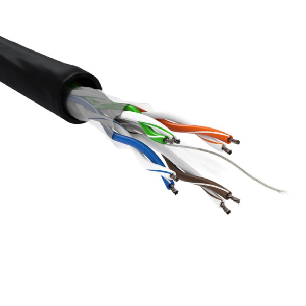 UTP CAT6 Gigabit Netwerkkabel - CCA - 24AWG - Soepel - Outdoor - 100 meter - Zwart