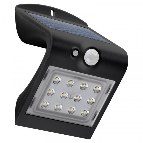 Solar LED Wandlamp voor Buiten 1,5W - Met Bewegingssensor - Zwart