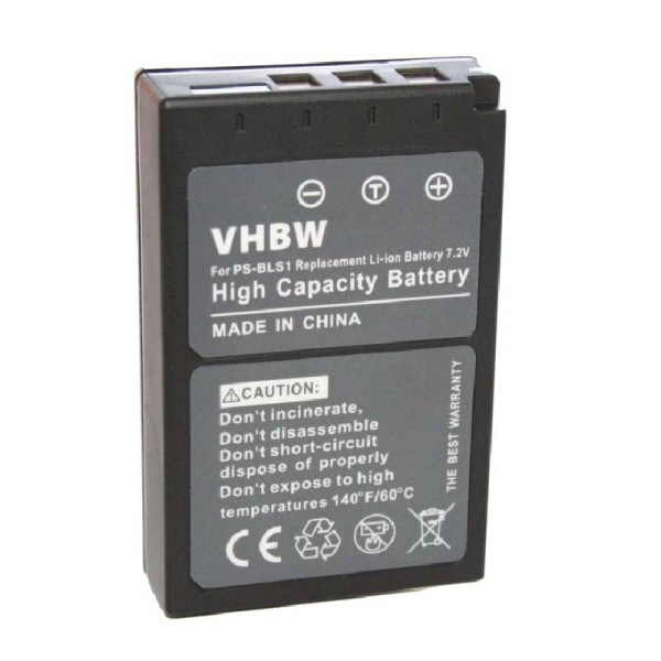 Accu voor Olympus PS-BLS1 - 7,2V - 900mAh - Zwart