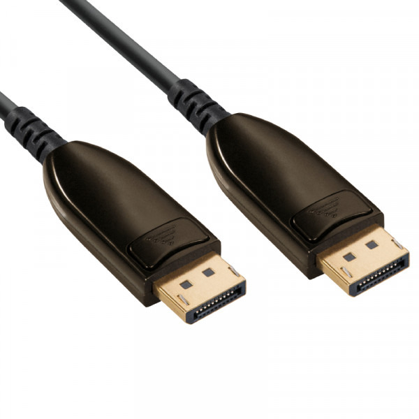Actieve DisplayPort v1.4 Kabel - 8K 60Hz - Verguld - 50 meter - Zwart