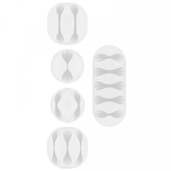 Kabelclip Set - 5 Verschillende clips - Wit