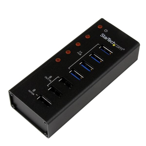 StarTech USB-A Hub - 4x USB-A - 3x USB Oplaadpoort - Gevoed - USB 3.2 Gen 1 - Zwart