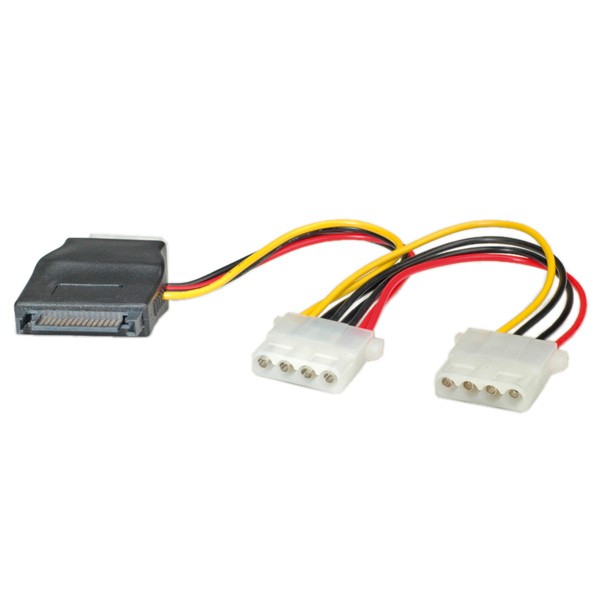 ROLINE Stroom Y-Splitkabel SATA - 3x Molex 3af10a5631410d8044fd0002b4ee193e