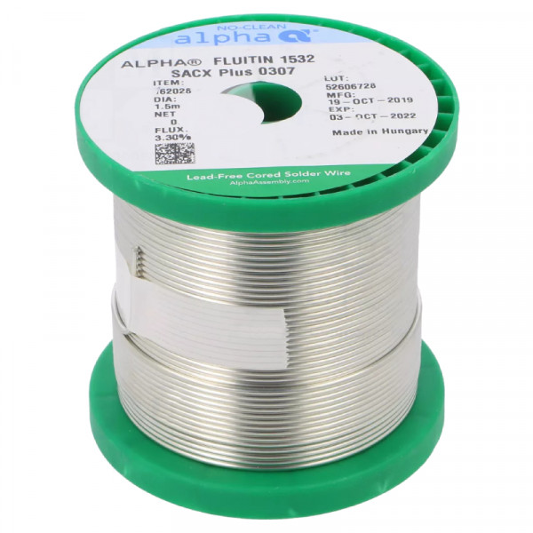 Fluitin 99/1 Soldeertin - 1,5mm - Loodvrij SAC0307 - Met Flux - 500 gram