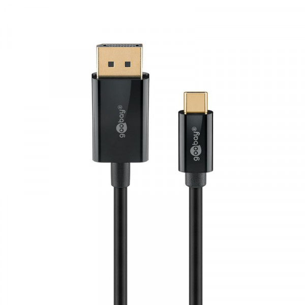 USB-C naar DisplayPort kabel - 4K 60Hz - Verguld - 1 meter - Zwart