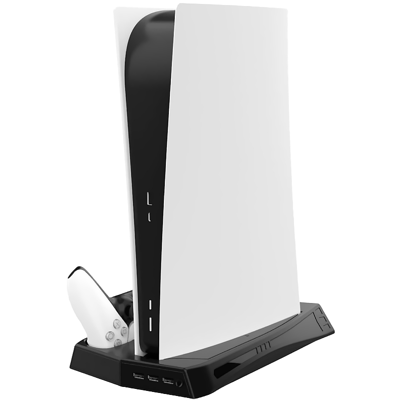 4-in-1 laadstation voor de PlayStation 5 DE/UHD editie - koelventilatoren - voor 2x DualSense PS5 controllers