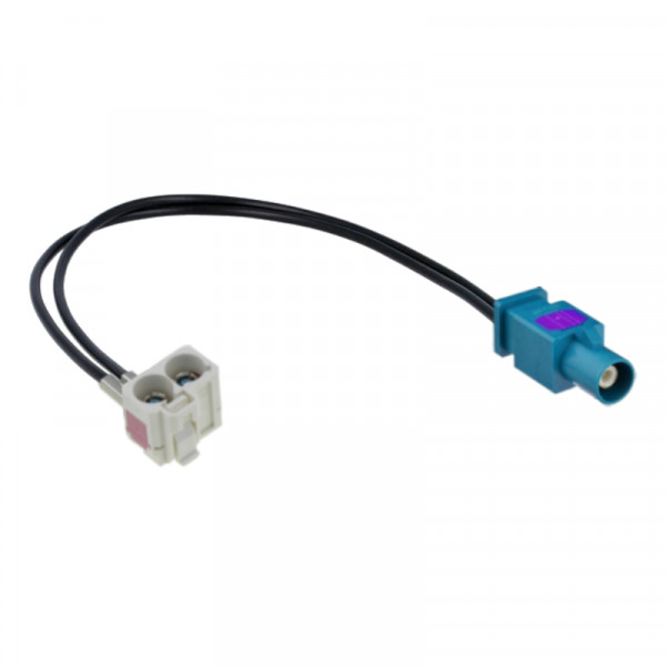Fakra Z (m) - 2x Fakra B Haaks (v) RNS-E Adapterkabel voor Audi - 0,25 meter