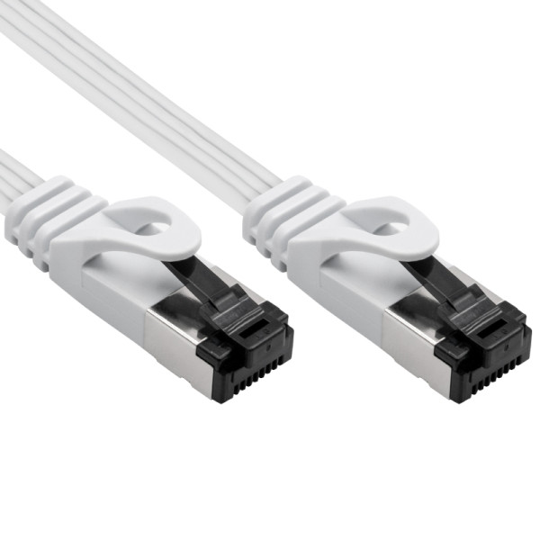 FTP CAT8.1 40 Gigabit Netwerkkabel - plat en extra flexibel - CU - LSZH - 5 meter - Wit