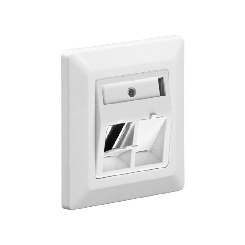Voorplaat voor het monteren van 2x RJ45 keystone