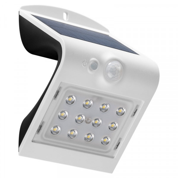 Solar LED Wandlamp voor Buiten 1,5W - Met Bewegingssensor - Wit