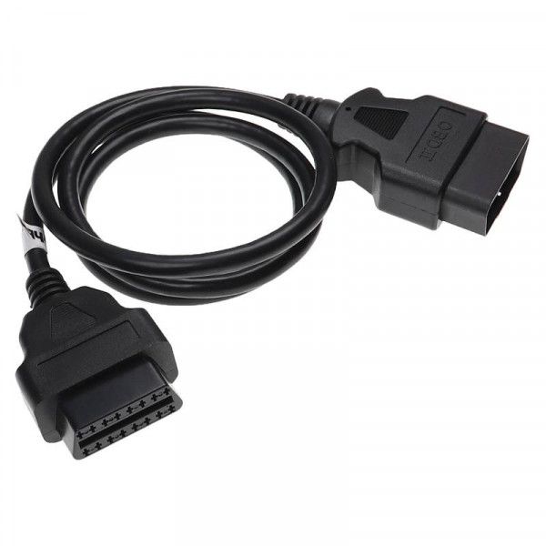 OBD2 Verlengkabel - Geschikt voor OBD II - 16-pins - 1 meter - Zwart