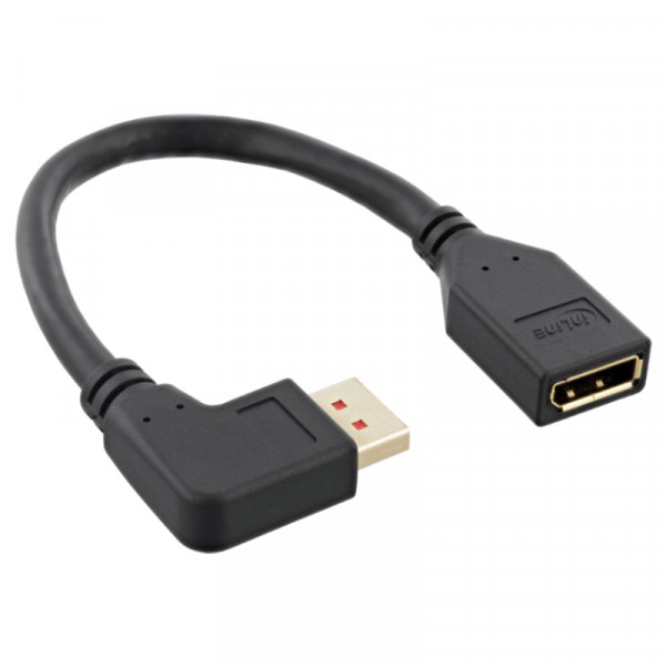 DisplayPort 1.4 Adapter Haaks naar Links 0,15 meter Zwart