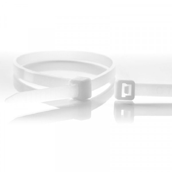 Kabelbinders - 250 x 7,6mm - Trekkracht tot 54,4kg - 100 stuks - Transparant