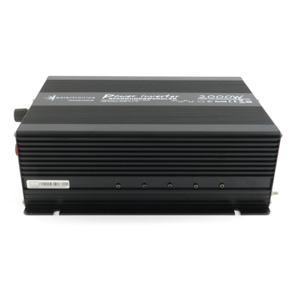 24V naar 230V Gemodificeerde Sinus Spanningsomvormer - 2000W - Zwart