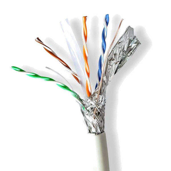 S/FTP CAT6A 10 Gigabit Netwerkkabel - CU - 26AWG - Stug - LSZH - 100 meter - Grijs