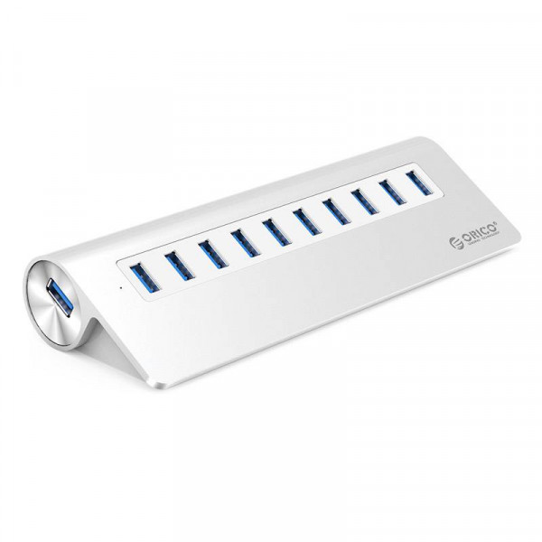Orico USB-A Hub - 10x USB-A - Gevoed - USB 3.2 Gen 1 - 1 meter - Aluminium