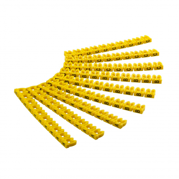 Kabel Markeringen Letters - 2,5 tot 4mm - 90 stuks - Geel
