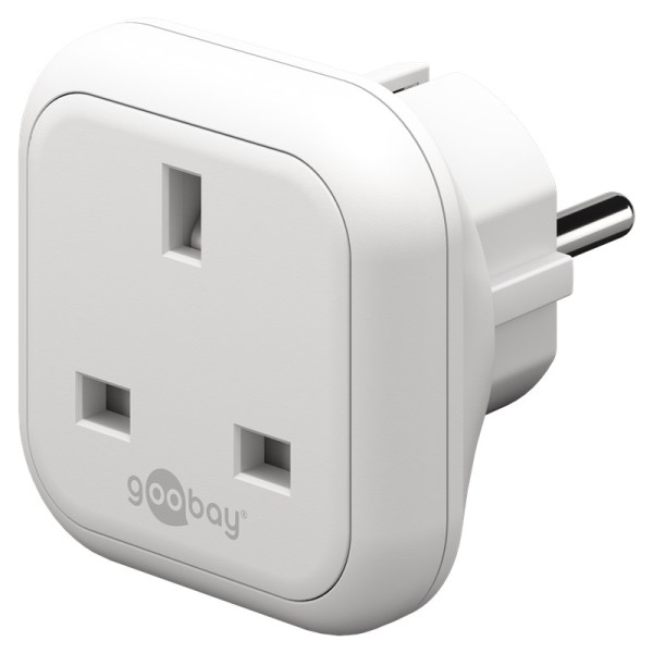 Groot-Brittannië naar Europa Reisadapter - Geaard - Wit