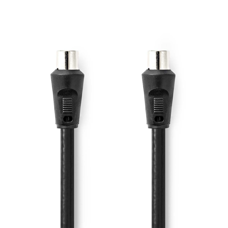 Nedis Coaxkabel | IEC (Coax) Male | IEC (Coax) Female | Vernikkeld | 90 dB | 75 Ohm | Dubbel Afgeschermd | 5.00 m | Rond | PVC | Zwart | Polybag
