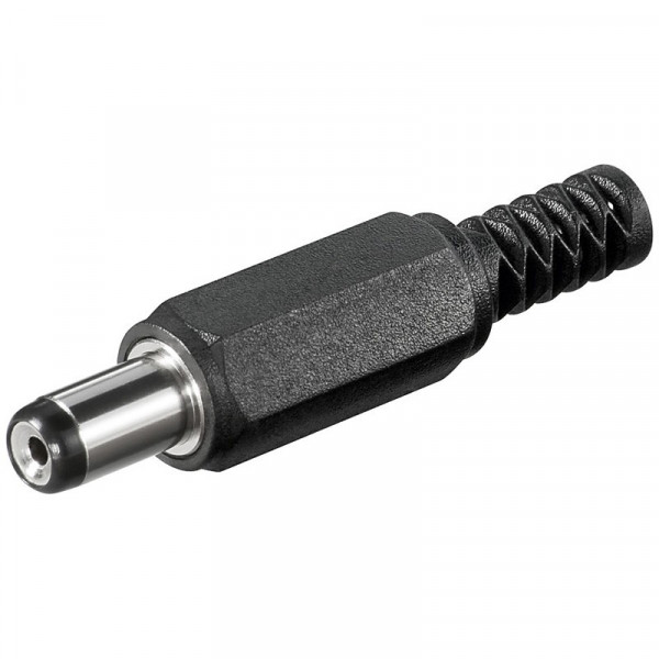 Soldeerbare DC plug 1,7 x 5,5 (9mm lang) met knikbeschermer