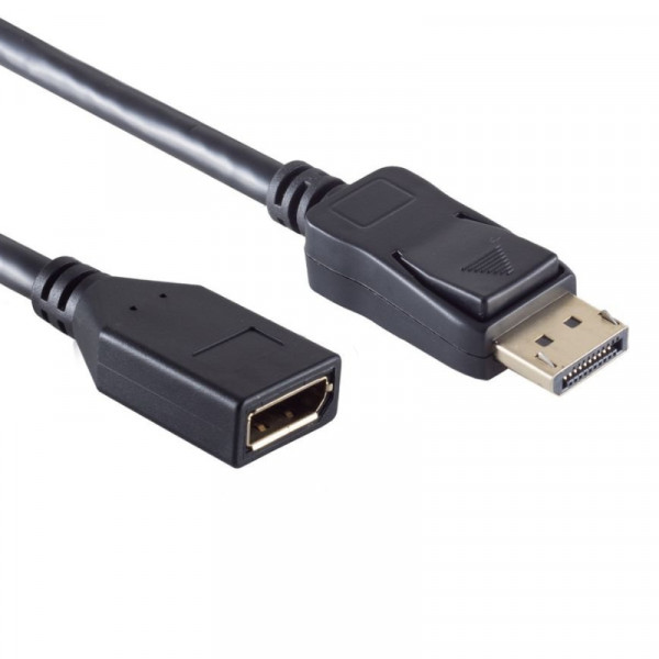 DisplayPort v1.2 Verlengkabel - 4K 60Hz - 0,5 meter - Zwart