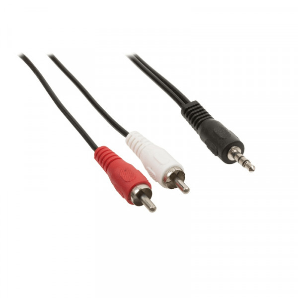 Stereo Tulp (m) - 3,5mm Stereo Jack (m) Kabel - 15 meter - Zwart