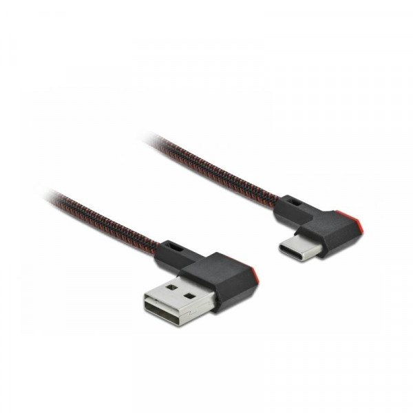 Delock USB-A naar USB-C Kabel - USB 2.0 - USB-A Haaks naar links en rechts - 2 meter - Zwart