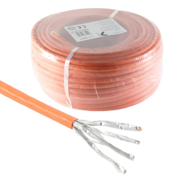 S/FTP CAT7 10 Gigabit Netwerkkabel - CU - 23AWG - Stug - LSZH - 50 meter - Oranje