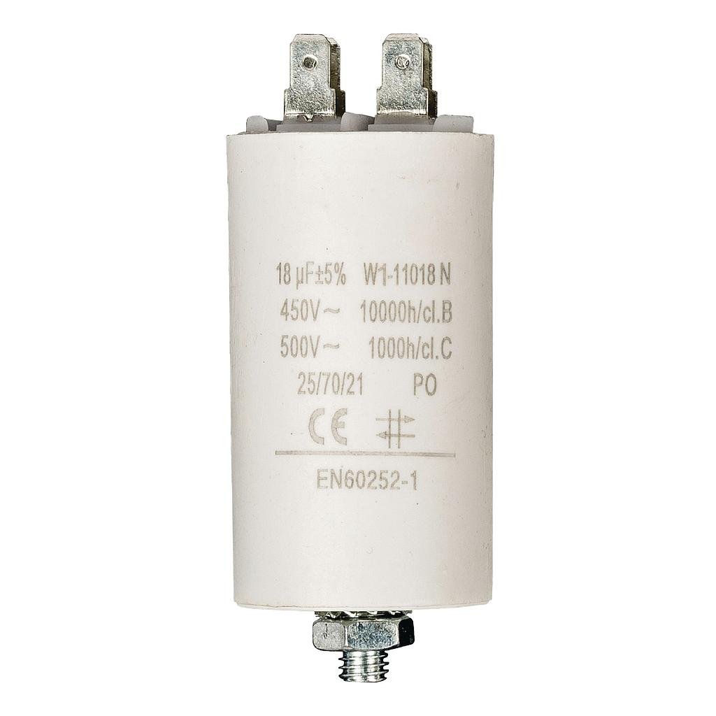 Condensator - 18 uF - Maximaal 450V - Met aarde ebb5de7878751037507691ee27dac082