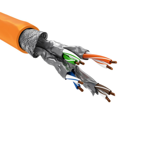 S/FTP CAT7A 10 Gigabit Netwerkkabel - CU - 23AWG - LSZH - Stug - 500 meter - Oranje