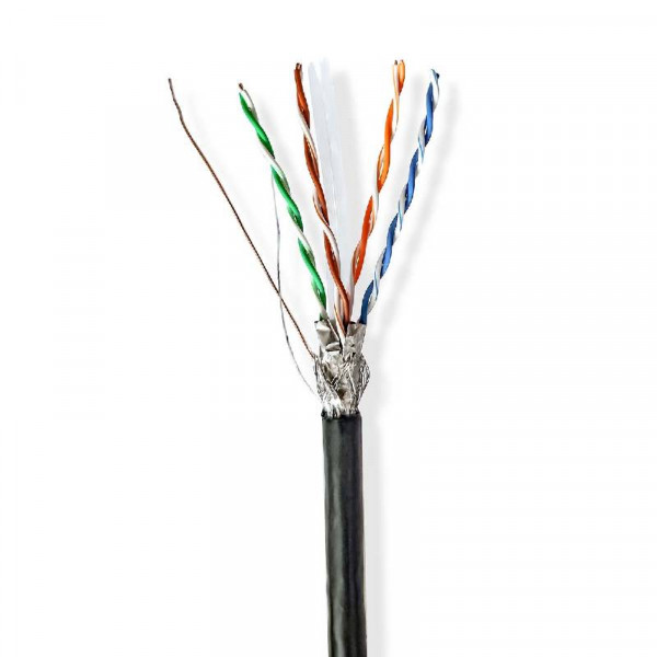 S/FTP CAT6 Gigabit Netwerkkabel - CCA - 24AWG - Stug - 100 meter - Zwart