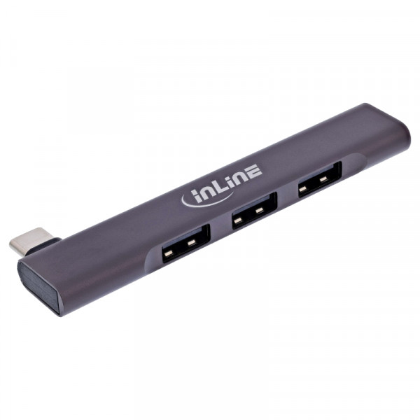 Slim USB-C Hub - 3x USB-A 2.0 en 1x USB-A 3.2 Gen 1 - Grijs