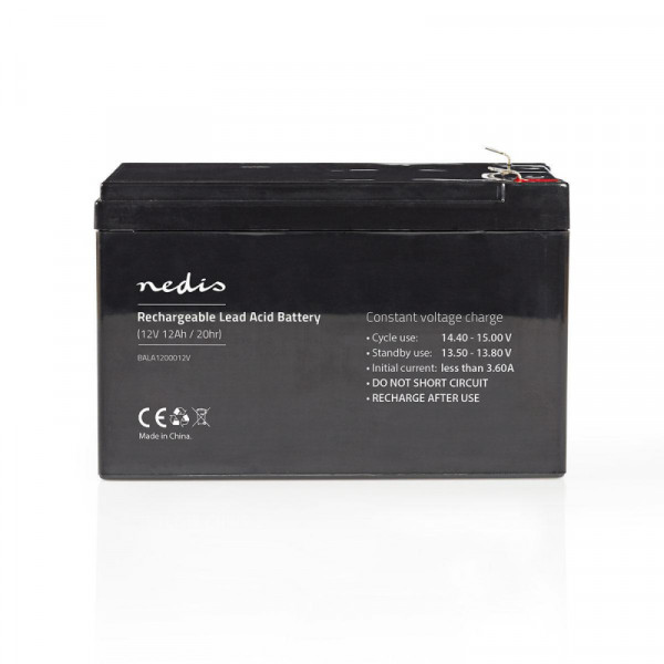 Loodaccu - 12V - 12000 mAh - 98 x 95 x 151 mm - Zwart