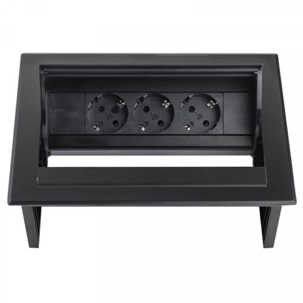 Power Desk In - 3x Schuko - 1 meter eGST (m) - Zwart