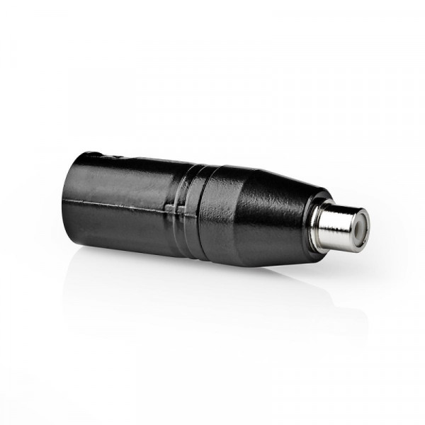 XLR 3-pin (m) - Mono Tulp (v) Adapter - Metaal - Zwart