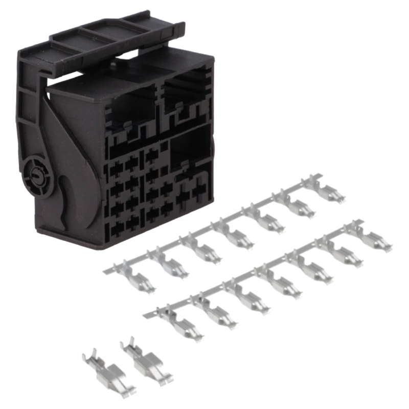 Quadlock Connector Mannelijk - 52-pins - Inclusief 16 Vrouwelijke Pinnen - Zwart