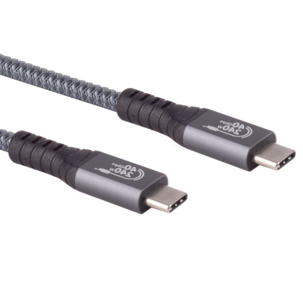 USB-C Kabel - USB 4 Gen 2x2 - 240W laden - 1 meter - Zwart