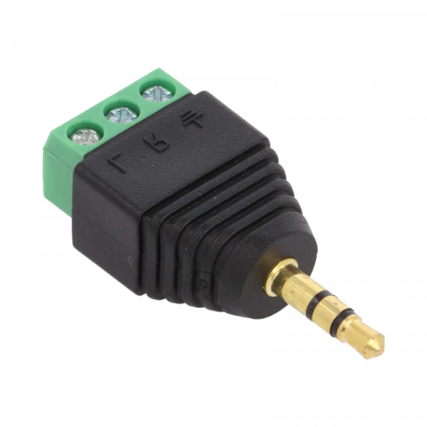 Schroefbare 3,5mm Stereo Jack (m) Connector - Zwart